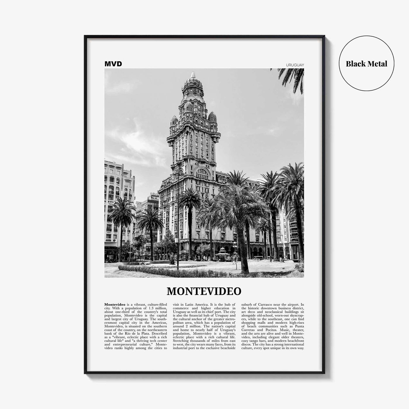 Montevideo Print Black and White, Montevideo Wall Art, Montevideo Poster, Montevideo Photo, Montevideo Wall, Uruguay, Uruguai, South America