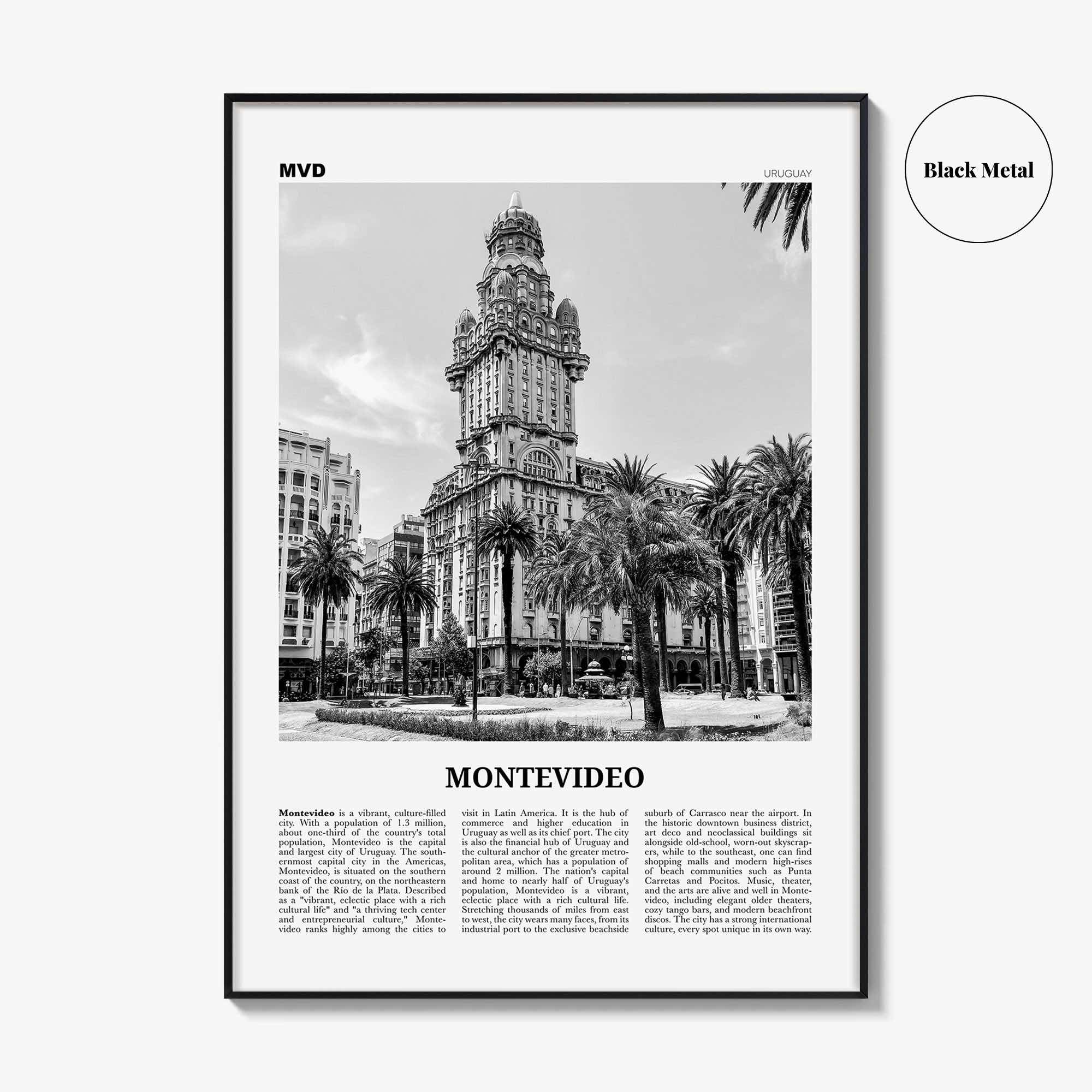 Montevideo Print Black and White, Montevideo Wall Art, Montevideo Poster, Montevideo Photo, Montevideo Wall, Uruguay, Uruguai, South America