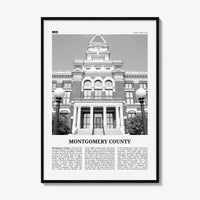 Montgomery County Print Black and White, Montgomery Wall Art, Montgomery Poster, Montgomery Photo, Montgomery Wall Décor, Montgomery Map