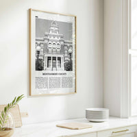 Montgomery County Print Black and White, Montgomery Wall Art, Montgomery Poster, Montgomery Photo, Montgomery Wall Décor, Montgomery Map