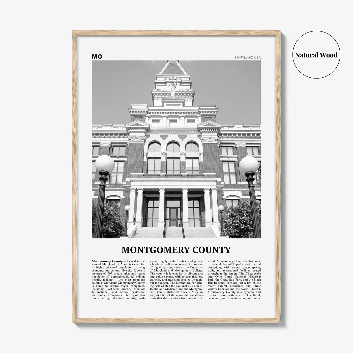 Montgomery County Print Black and White, Montgomery Wall Art, Montgomery Poster, Montgomery Photo, Montgomery Wall Décor, Montgomery Map