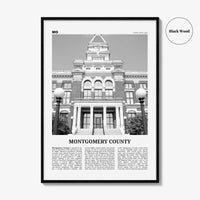 Montgomery County Print Black and White, Montgomery Wall Art, Montgomery Poster, Montgomery Photo, Montgomery Wall Décor, Montgomery Map