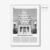 Montgomery County Print Black and White, Montgomery Wall Art, Montgomery Poster, Montgomery Photo, Montgomery Wall Décor, Montgomery Map