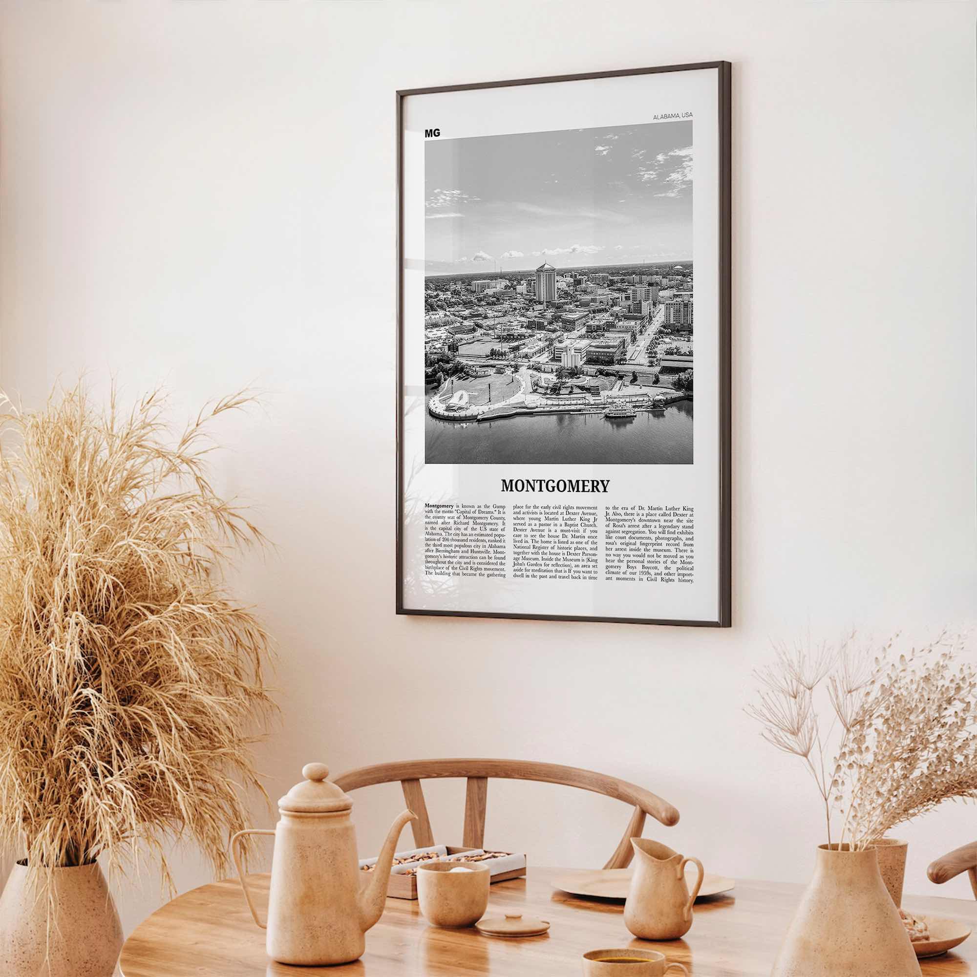 Montgomery Print Black and White, Montgomery Wall Art, Montgomery Poster, Montgomery Photo, Montgomery Wall Décor, Alabama, USA