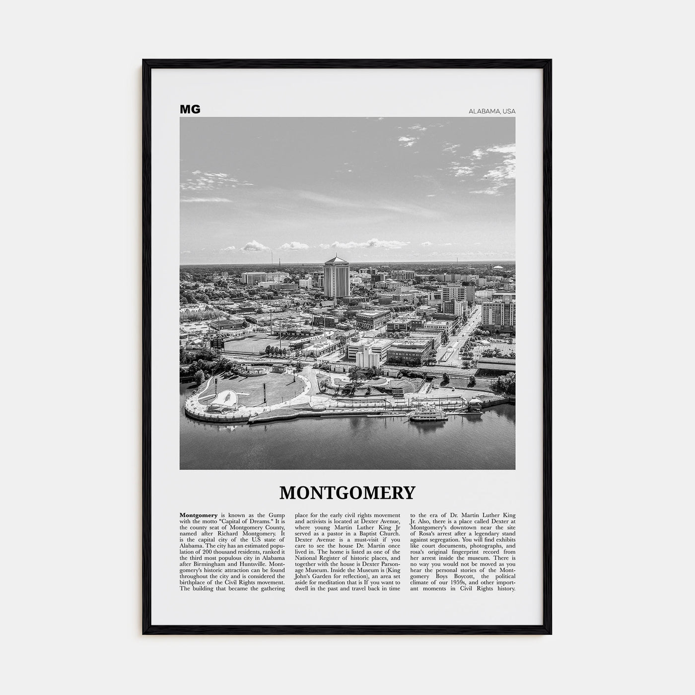 Montgomery Travel B&W Poster