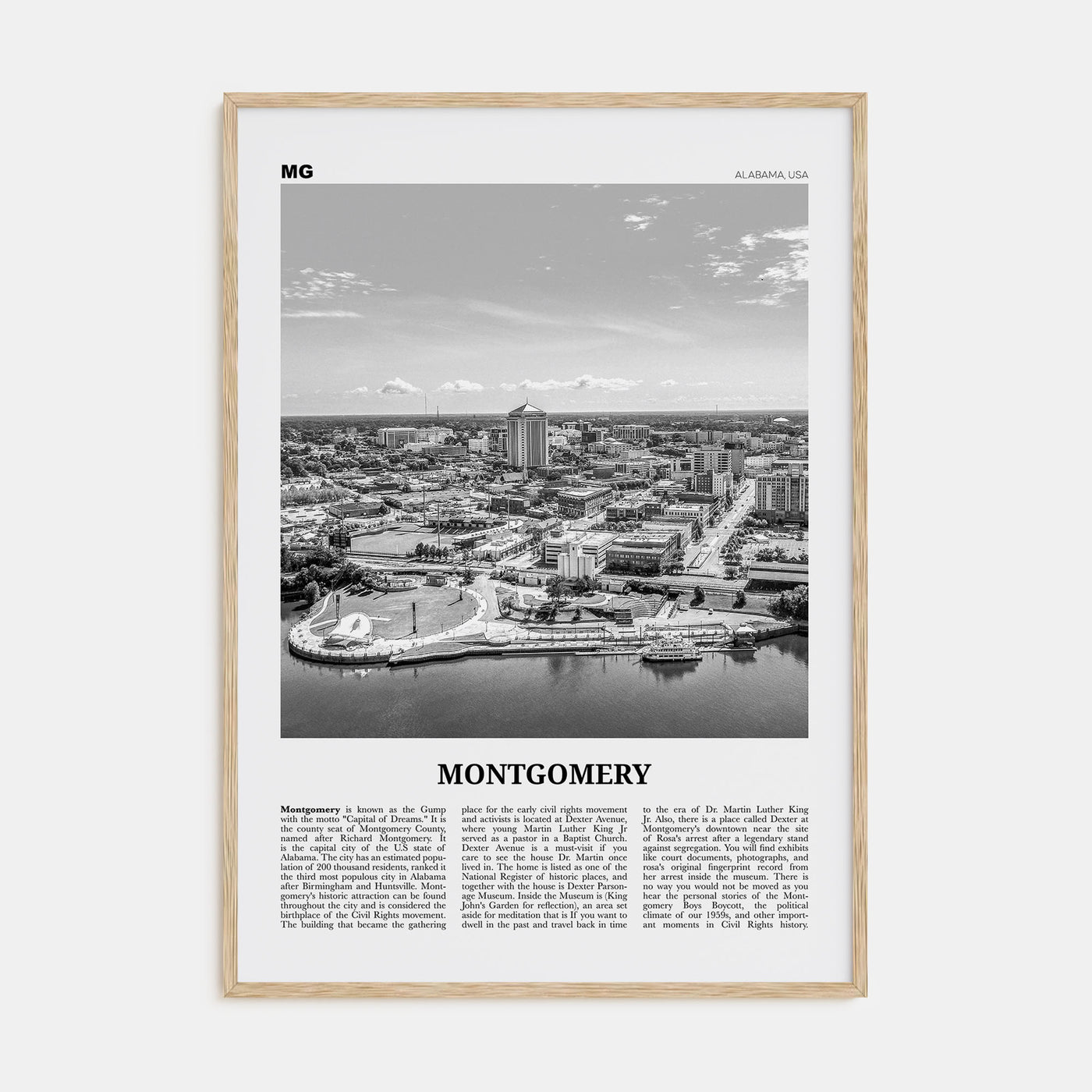 Montgomery Travel B&W Poster