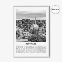 Montpelier Print Black and White, Montpelier Wall Art, Montpelier Poster, Montpelier Photo, Montpelier Décor, Montpelier Map, Vermont, USA