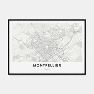 Montpellier Map Landscape Poster