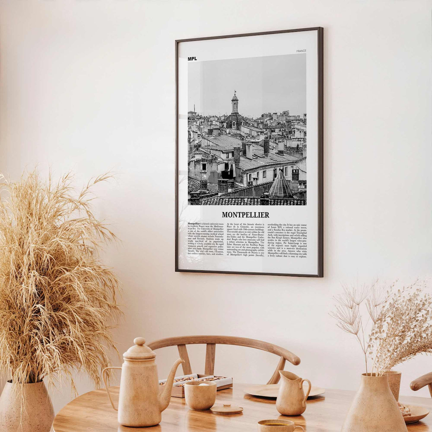 Montpellier Print Black and White, Montpellier Wall Art, Montpellier Poster, Montpellier Photo, France, Montpelhièr, Hérault