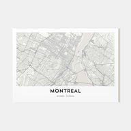 Montreal Map Landscape Poster