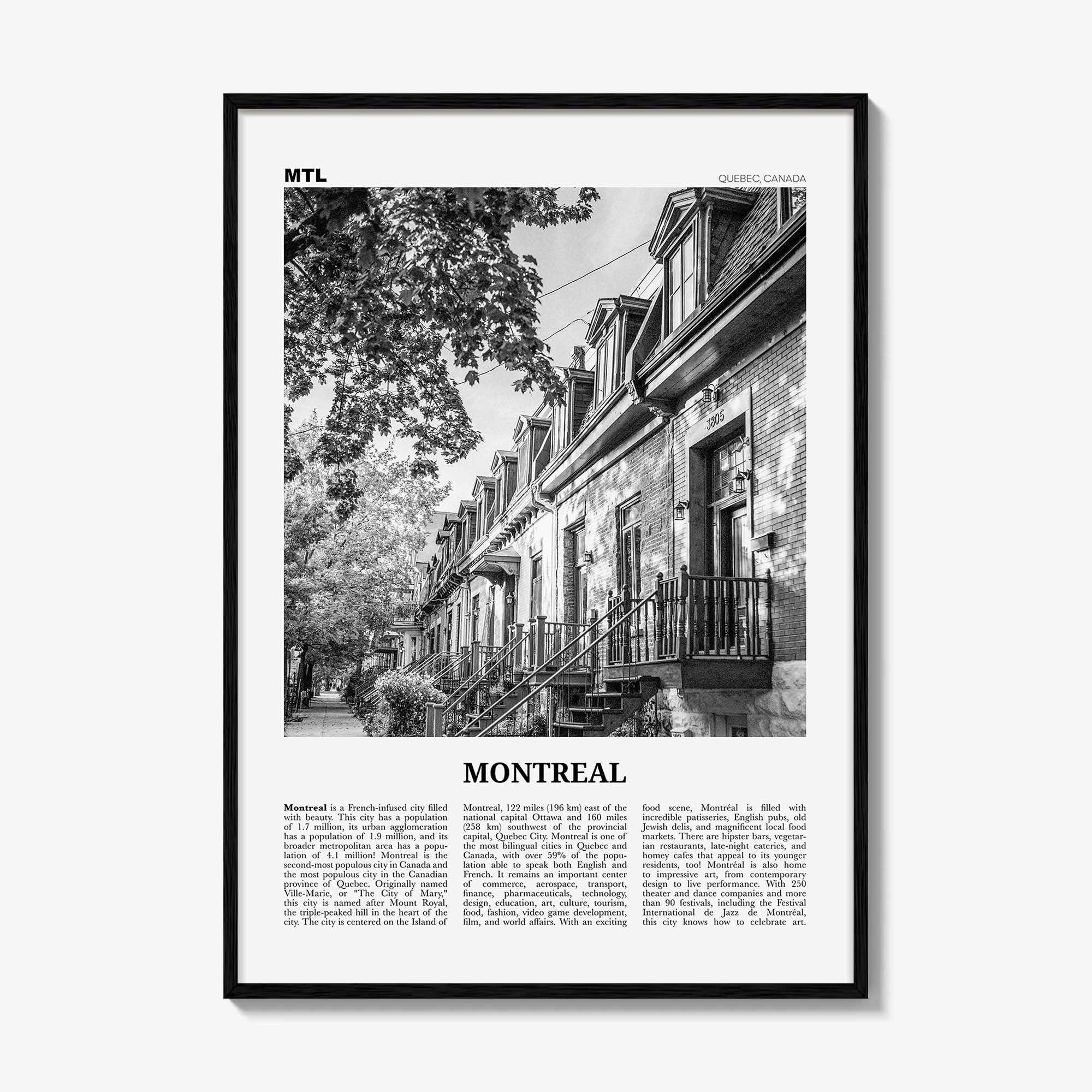 Montreal Print Black and White No 1, Montreal Wall Art, Montreal Poster, Montreal Photo, Montreal Decor, Quebec, Canada, Montréal