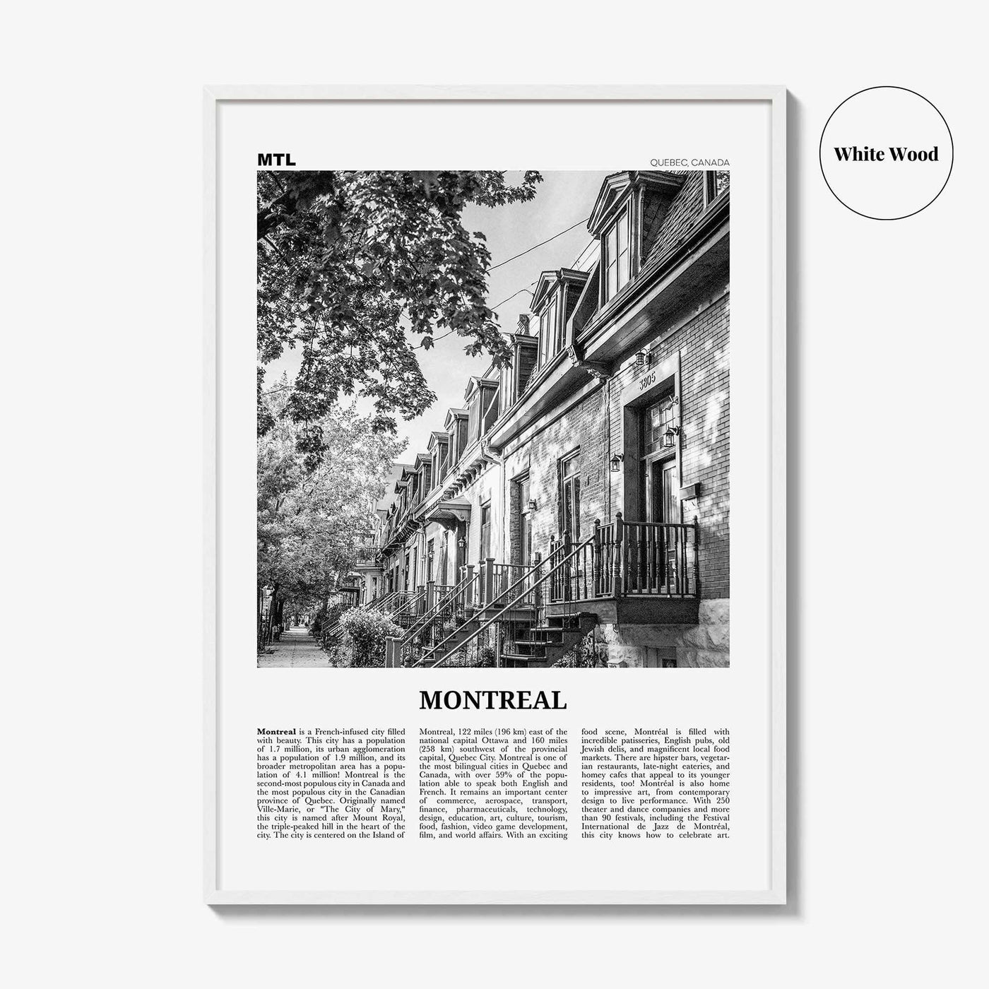 Montreal Print Black and White No 1, Montreal Wall Art, Montreal Poster, Montreal Photo, Montreal Decor, Quebec, Canada, Montréal