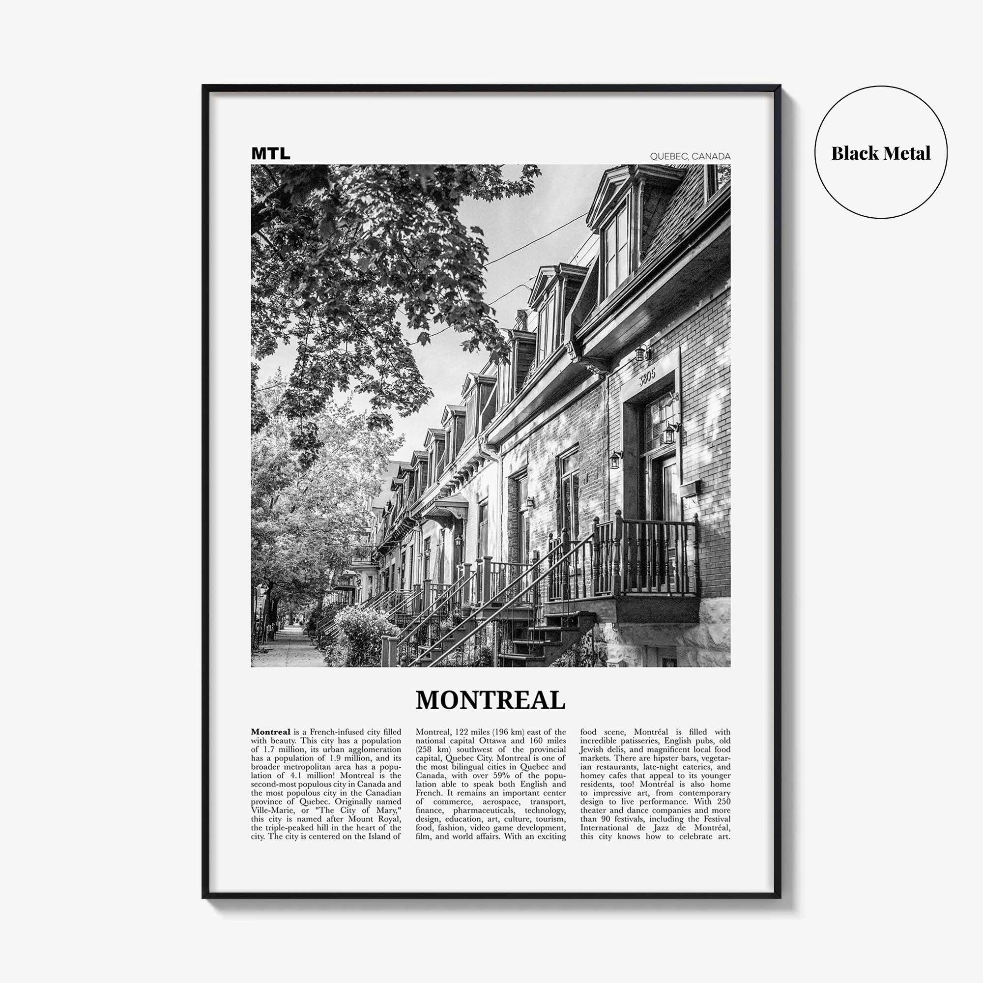 Montreal Print Black and White No 1, Montreal Wall Art, Montreal Poster, Montreal Photo, Montreal Decor, Quebec, Canada, Montréal
