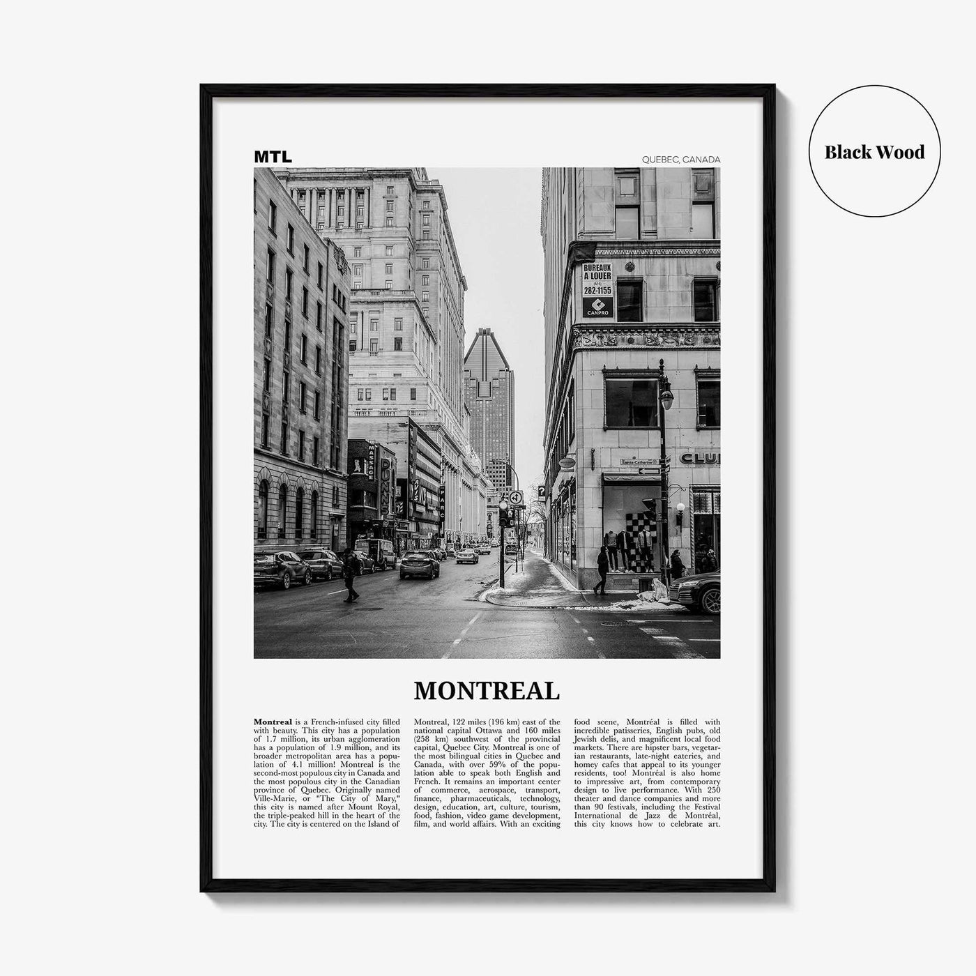 Montreal Print Black and White No 2, Montreal Wall Art, Montreal Poster, Montreal Photo, Montreal Decor, Quebec, Canada, Montréal