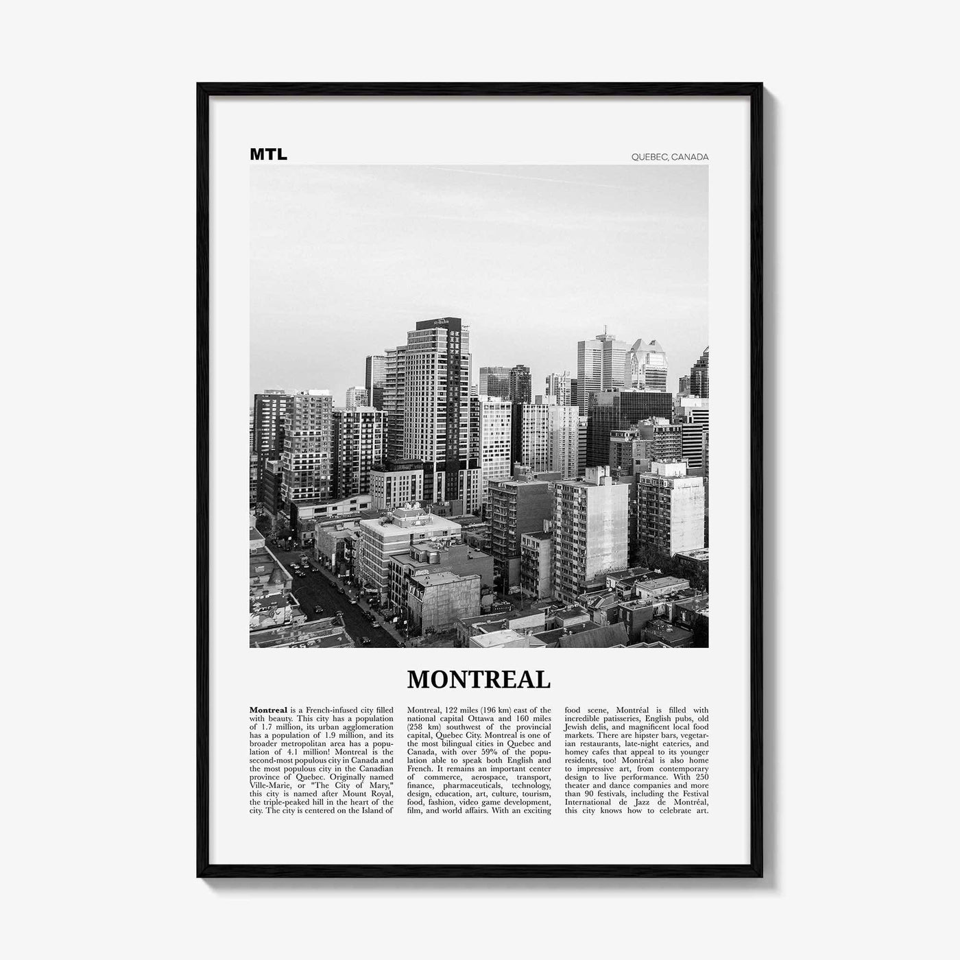 Montreal Print Black and White No 3, Montreal Wall Art, Montreal Poster, Montreal Photo, Montreal Decor, Quebec, Canada, Montréal