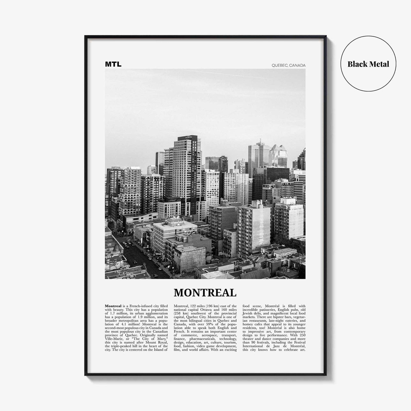Montreal Print Black and White No 3, Montreal Wall Art, Montreal Poster, Montreal Photo, Montreal Decor, Quebec, Canada, Montréal