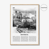 Montreuil Print Black and White, Montreuil Wall Art, Montreuil Poster, Montreuil Photo, Montreuil Wall Décor, Montreuil Map, France