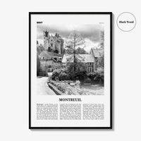 Montreuil Print Black and White, Montreuil Wall Art, Montreuil Poster, Montreuil Photo, Montreuil Wall Décor, Montreuil Map, France