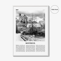 Montreuil Print Black and White, Montreuil Wall Art, Montreuil Poster, Montreuil Photo, Montreuil Wall Décor, Montreuil Map, France