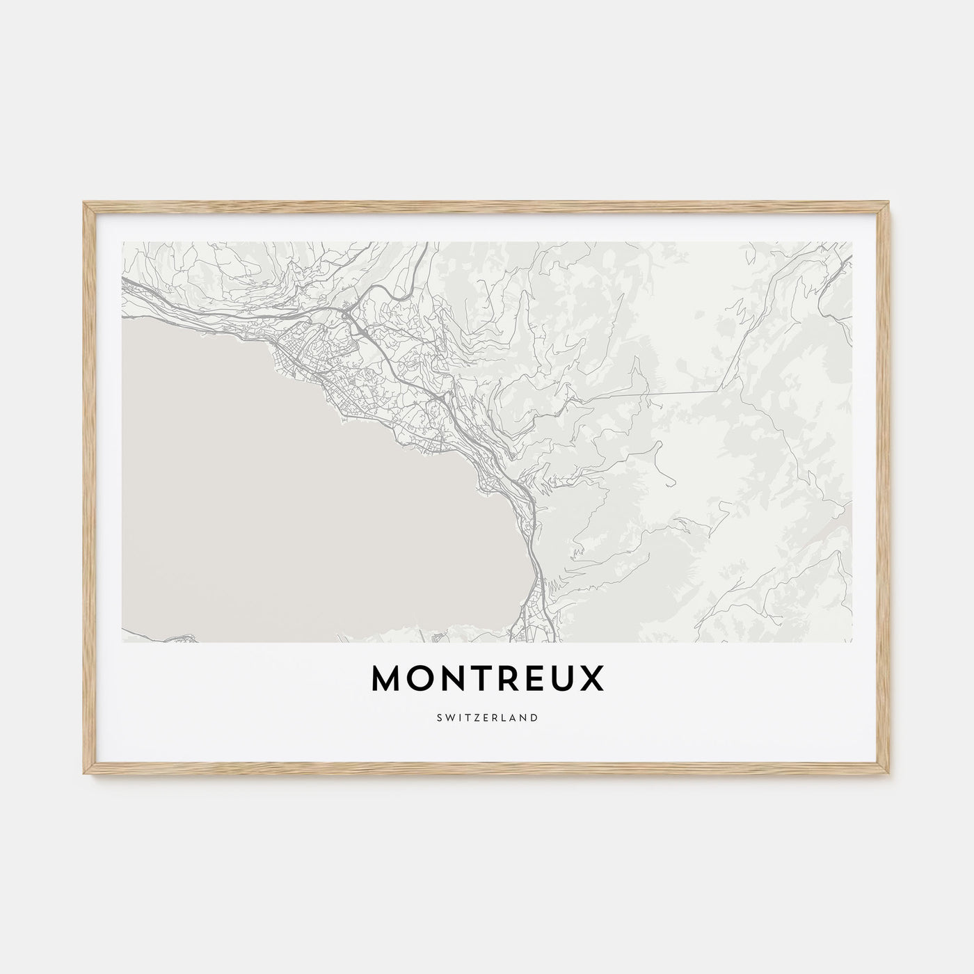 Montreux Map Landscape Poster