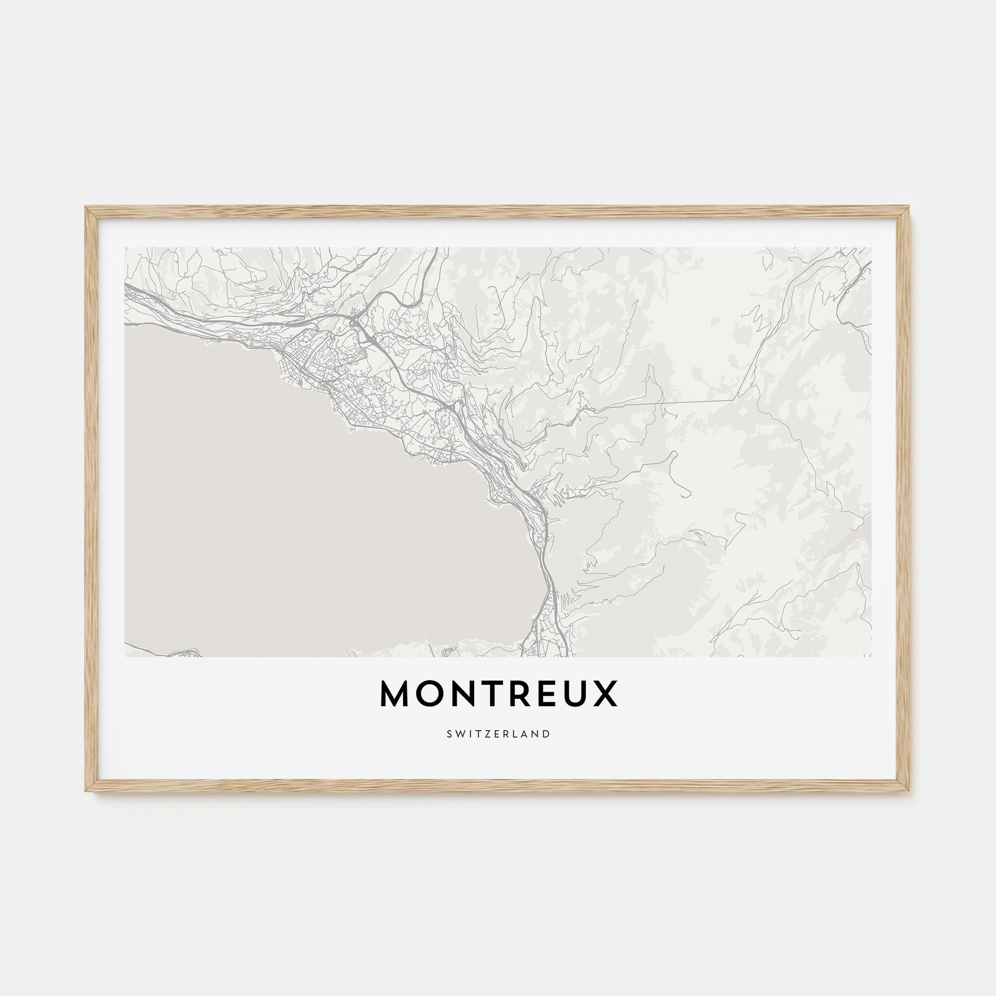 Montreux Map Landscape Poster