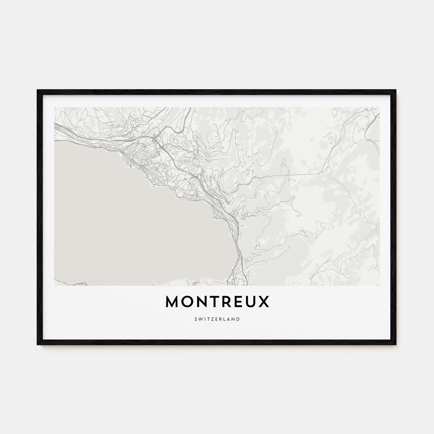 Montreux Map Landscape Poster