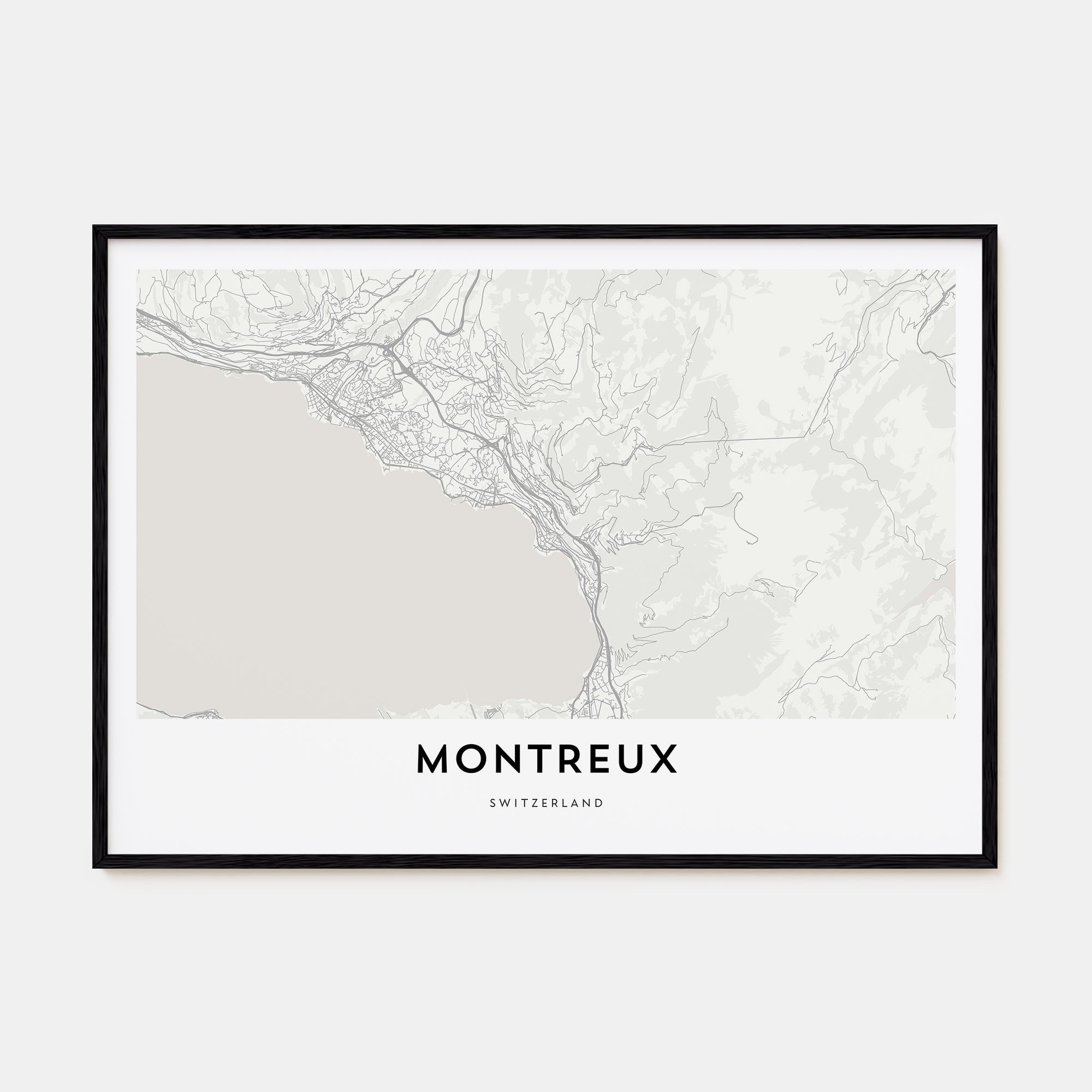 Montreux Map Landscape Poster