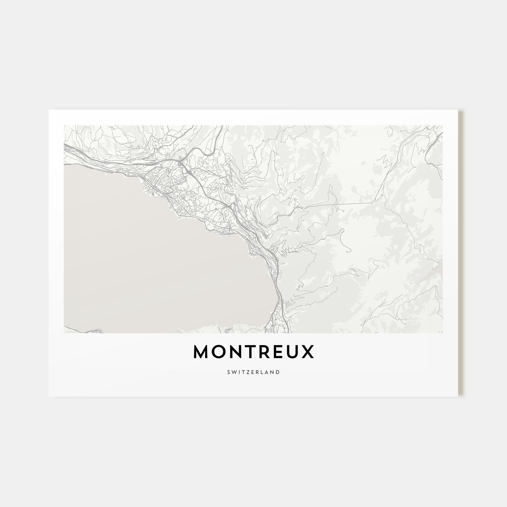 Montreux Map Landscape Poster