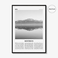 Montreux Print Black and White, Montreux Wall Art, Montreux Poster, Montreux Photo, Montreux Wall Décor, Switzerland, Vaud, Swiss
