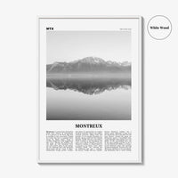 Montreux Print Black and White, Montreux Wall Art, Montreux Poster, Montreux Photo, Montreux Wall Décor, Switzerland, Vaud, Swiss