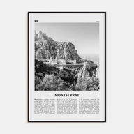 Montserrat, Spain Travel B&W Poster