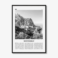 Montserrat Print Black and White Spain, Montserrat Wall Art, Montserrat Poster, Montserrat Photo, Montserrat Wall Décor, Montserrat Map
