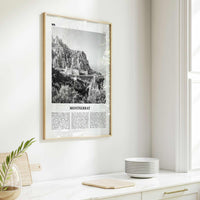 Montserrat Print Black and White Spain, Montserrat Wall Art, Montserrat Poster, Montserrat Photo, Montserrat Wall Décor, Montserrat Map