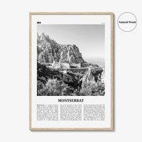 Montserrat Print Black and White Spain, Montserrat Wall Art, Montserrat Poster, Montserrat Photo, Montserrat Wall Décor, Montserrat Map