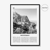 Montserrat Print Black and White Spain, Montserrat Wall Art, Montserrat Poster, Montserrat Photo, Montserrat Wall Décor, Montserrat Map