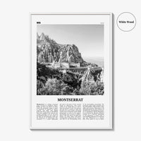Montserrat Print Black and White Spain, Montserrat Wall Art, Montserrat Poster, Montserrat Photo, Montserrat Wall Décor, Montserrat Map