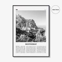Montserrat Print Black and White Spain, Montserrat Wall Art, Montserrat Poster, Montserrat Photo, Montserrat Wall Décor, Montserrat Map