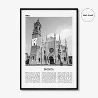 Monza Print Black and White, Monza Wall Art, Monza Poster, Monza Photo, Monza Wall Décor, Monza Map, Italy