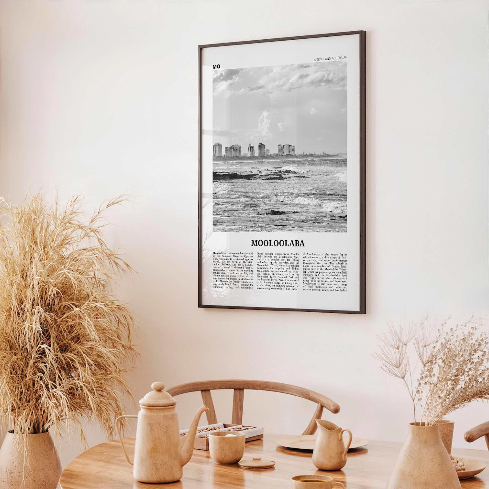 Mooloolaba Print Black and White, Mooloolaba Wall Art, Mooloolaba Poster, Mooloolaba Photo, Mooloolaba Wall Décor, Mooloolaba Map,