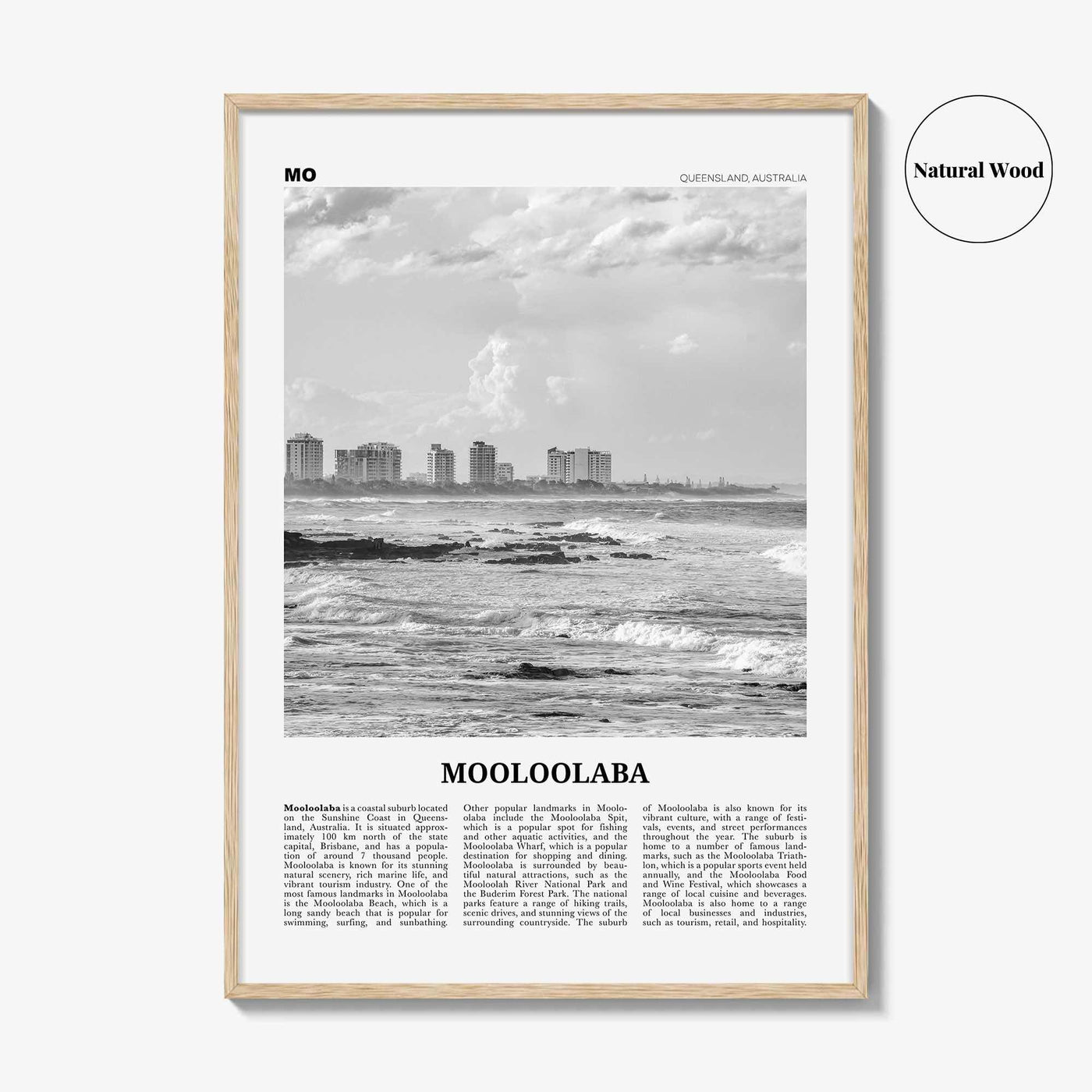 Mooloolaba Print Black and White, Mooloolaba Wall Art, Mooloolaba Poster, Mooloolaba Photo, Mooloolaba Wall Décor, Mooloolaba Map,