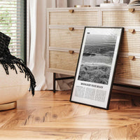 Moonlight State Beach Print Black and White, Moonlight State Beach Wall Art, Moonlight State Beach Poster, Encinitas, California, USA