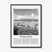 Moorea Island Print Black and White, Moorea Island Wall Art, Moorea Island Poster, Moorea Island Photo, Moorea Wall Décor, French Polynesia