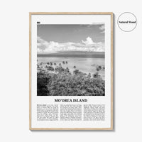 Moorea Island Print Black and White, Moorea Island Wall Art, Moorea Island Poster, Moorea Island Photo, Moorea Wall Décor, French Polynesia