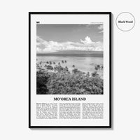 Moorea Island Print Black and White, Moorea Island Wall Art, Moorea Island Poster, Moorea Island Photo, Moorea Wall Décor, French Polynesia