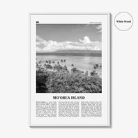 Moorea Island Print Black and White, Moorea Island Wall Art, Moorea Island Poster, Moorea Island Photo, Moorea Wall Décor, French Polynesia