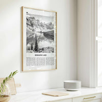 Moraine Lake Print Black and White, Moraine Lake Wall Art, Moraine Lake Poster, Moraine Lake Photo, Moraine Lake Wall Décor, Canada