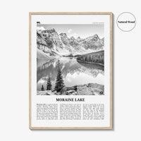 Moraine Lake Print Black and White, Moraine Lake Wall Art, Moraine Lake Poster, Moraine Lake Photo, Moraine Lake Wall Décor, Canada