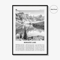 Moraine Lake Print Black and White, Moraine Lake Wall Art, Moraine Lake Poster, Moraine Lake Photo, Moraine Lake Wall Décor, Canada