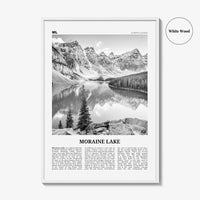 Moraine Lake Print Black and White, Moraine Lake Wall Art, Moraine Lake Poster, Moraine Lake Photo, Moraine Lake Wall Décor, Canada