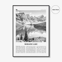 Moraine Lake Print Black and White, Moraine Lake Wall Art, Moraine Lake Poster, Moraine Lake Photo, Moraine Lake Wall Décor, Canada